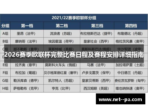 2026赛季欧联杯完整比赛日程及赛程安排详细指南